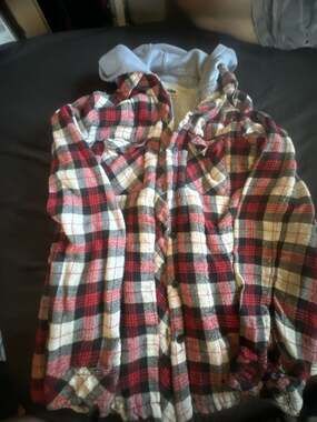 Cisono Plaid Collection Sherpa Lined Hooded Flannel Shirt Jacket